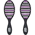 Wet Brush Refresh and Extend Speed Dry Black Detangling Hair Brush -Vented Design Ultra Soft HeatFlex Bristles Are Blow Dry Safe -Removes Dirt Excess Oils & Impurities-Charcoal Bristles (Pack of 2)