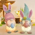 Federe Pasquali Hlonon 45x45 Cm Set Da 4 - Cotone E Lino Con Coniglietti E Uova - Decorazione Casa Primaverile