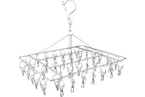 Chiluxendo Tendedero Inoxidable, Rejilla de Secado para Colgar Tenderetes de Ropa, Estante Clothes Hanger Colgador, Secador para Calcetines Lencería, para Ropa Interior, Sujetador, Cortavientos