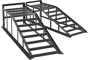 ‎THANADDO Thanaddo 2X auffahrrampe Rampe bis 2000kg, 275mm Hoch, 265mm Breit,Kfz Rampe Auffahrbock, Pkw SUV Van (Grau)