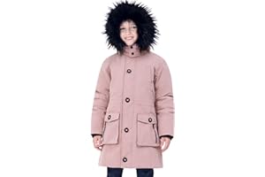 maoo garden Piumino Pesante Imbottita Inverno Cappotto Bambina e Ragazza Pelliccia sul Cappuccio Resistente all'acqua