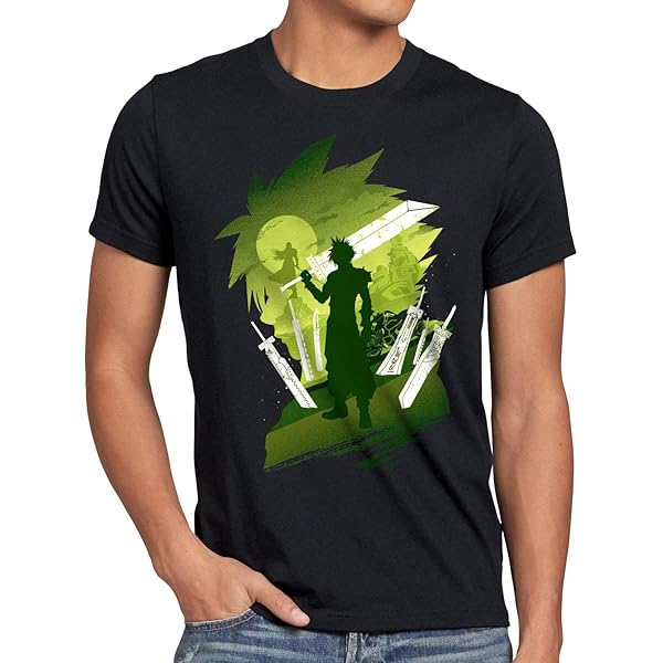 Style3 VII Fantasy Battle T-Shirt Per Bambini E Ragazzi: Maglietta In Cotone Con Stampa Originale Videogame (Avalanche Sephiroth), Vestibilità Regolare