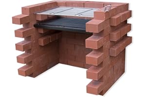 Woodside DIY Brick Charcoal BBQ Barbecue Stainless Steel Cooking Grill Kit