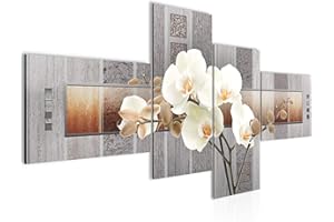 Runa Art Tableau XXL Fleurs Orchidée 200 x 100 cm Impression sur Toile Intissee Decoration Murale Salon Chambre 204641a