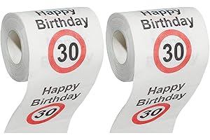 MIK funshopping Scherzartikel Deko Spaß-Toilettenpapier Runder Geburtstag lustiges Geschenk (30. Geburtstag - 2 Rollen)