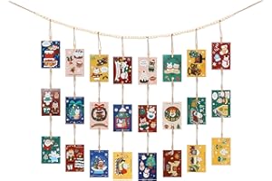 Evadollina Photo Garland, 51 Inch Photo Chain with 40 Clips, Wooden Clothespins, Photo Curtain, Photo Wall, Photo Line with Clips, Photo Rope, for Bedroom and Living Room, Christmas Gifts