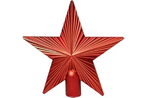 HEITMANN DECO - Punta para árbol de Navidad (plástico, 20 x 19 cm), Color Rojo