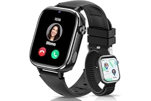 SWGOTA 4G Reloj Inteligente Niño, Smartwatch Niños con GPS y Teléfono/Videollamadas/Chat de Voz/Función SOS/Modo Escuela/IP68, Cámara Despertador Podómetro Monitor de Sueño, Regalo Niñas/Niños, Negro