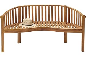 Garden Gear Acacia Hardwood Banana Bench, Wooden, Water Resistant, Outdoor Furniture for Garden Patio & Decking