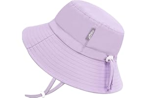 JAN & JUL Beach Toddler Boys Bucket Sun-Hats with Strap, Adjustable