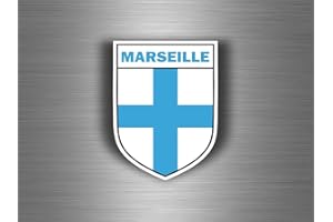 AKACHAFACTORY Self-Adhesive Sticker Motorcycle Car Coat of Arms City Marseille Armoirie Flag 13