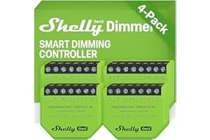Shelly Dimmer Gen3 4er-Pack WLAN Smart Dimmer, Hausautomation, Dimmbare Lichter, LED-Streifen, Kein Neutralleiter Еrforderlich, Smarte Zeitpläne, Kein Hub Еrforderlich, iOS & Android, Alexa & Google