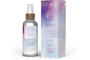 Sacred Nest Deep Sleep Pillow Spray with Crystals 120ml/4oz | Sleep Spray with Organic Lavender, Chamomile & Vetiver | Room Spray & Pillow Mist with Crystals for Relaxation | Raise Your Vibrations
