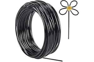 Tenn Well Aluminiumdraht 9 Gauge 3 mm dick 15 m biegbar Metalldraht für Fahrrad Modell Skelett Handwerk Blumenherstellung Schmuckherstellung Draht-Weben und Wickeln (Schwarz)