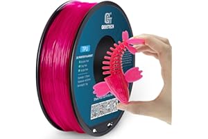 GEEETECH filament TPU elastyczny 1,75 mm, filament TPU 95A do drukarki 3D, szpula 1 kg, w kolorze przezroczystego różu