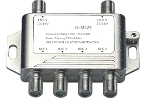 Buwico® 4 Way Multi-Switch Satellite Switch Receiver Dish V Aerial Splitter Video Splitter Connector TV For Satellite Receiver LNB