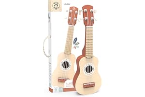 Speedy Monkey Toy Ukulele for Kids | Beautiful Wooden & Terracotta Colour Kids Guitar | 4-Strings Kids Musical Instruments | Acoustic Toys | Toy Guitar for Toddlers | Encourages Musical Development