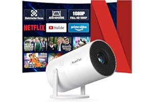 ‎XUANPAD [Netflix-zertifizierter & Elektrischer Focus] Beamer 20000L 1080P Mini Beamer mit WiFi & Bluetooth Projektor mit 210° drehbarer Stand, Automatische Trapezkorrektur, Staubfilter & Wärmeableitungssystem