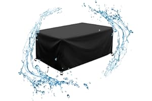 AJALGZ Gartenmöbel Abdeckung Wasserdicht 100x80x40cm/LxBxH 420D Oxford Schutzhülle Anti-UV Abdeckplane für Gartentische Terrassenmöbe Winterfest Outdoor Gartenmöbel Abdeckhaube-Schwarz