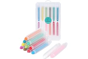 PHILODOGS Colorful Anti-Dust Healthy Chalk for Kids & Toddlers | Smooth Writing on Blackboard, Chalkboard & Sidewalks 12 Colours 12 Pcs (Gift Pack)