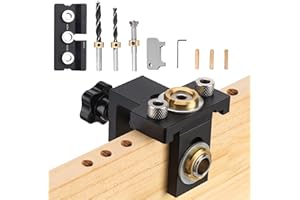 Ampvolts 3 en 1 guide de percage, 8/10/15mm gabarit de percage charniere avec clip de positionnement Perforateur, De gabarit de goujon à centrage automatique pour le travail du bois