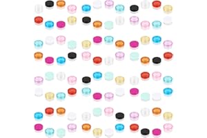 Ticeed 96PCS Pots Cosmétiques Vide 5g / 5ml, Contenants Cosmétiques Pot Échantillon Pot Creme Vide Petits Pots en Plastique pour Crème Échantillons Lotion