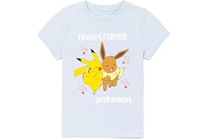 Pokemon T-shirt Koszulka Dziewczęca Pikachu Eevee Przyjaciele Gra Niebieski Top