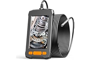 3.9mm Industrial Endoscope Camera Zealtron 4.3'' IPS Screen Digital Borescope Inspection Camera wiht 6 Lights IP67 Waterproof Snake Sewer Camera with 16.5FT Semi-Rigid Cable