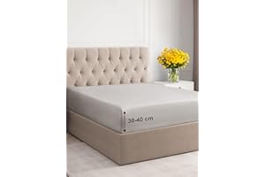 CGK UNLIMITED Lenzuolo con angoli 160x200cm - Extra profondo per materassi fino a 40cm (16") di altezza - Morbida microfibra spazzolata - Antipiega, resistente al restringimento e colori - OEKO-TEX - Grigio chiaro