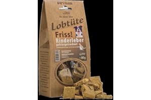 Petman Lobtüte - Dry BARF, Leckerli, Belohnung, Naturkausnack (Petman Lobtüte FRISS! Rinderleber, 80g)