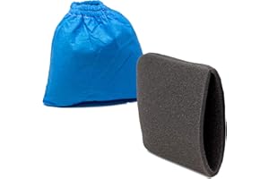 ‎FIXEDBYU 3 Fabric Bags 2 Wet Filter Bags Dry Filter Foam Filter Suitable for AquaVac Bosch Einhell Güde Kärcher Parkside Wet Dry Vacuum Cleaner