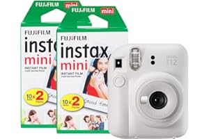 Fujifilm Instax Mini 12 Instant Camera with 40 Shot Film Pack - Clay White