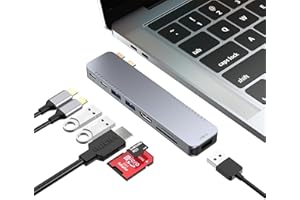 BHHB M82 Hub USB C Adattatore per MacBook Pro Air Docking Station 8-in-2 Multiporta Adattatore per Mac Book 4K@30Hz HDMI, Thunderbolt 4/3, USB 3.0, SD/TF, USBC Hub Type C Dock per Mac M5 M4 M3 M2 M1