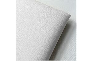 NIANTONG 160cm de Ancho Tela de Polipiel por Metros con Patrón Litch Cuero Imitación Tela para Manualidades de Bricolaje, Muebles, Sofás, Sillas(Color:Blanco)