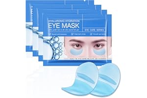 JANEROWEE 60 pièces Patch pour les yeux à l'acide hyaluronique,Masque Yeux Collagène,Patch Yeux Anti Cernes en Gel, Hydratant et Apaisant,Réduit les rides et ridules,Skincare pour Contour des Yeux (Bleu)