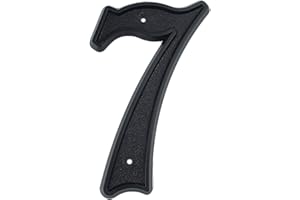 HASWARE House Number 5.5 inch (139mm) Modern Door Numbers Street Home Address Numerals,Black ABS Plastic (7)