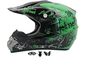 MTQCBDHY Casques Motocross Enfant Et Adulte Set, Casque De Cross VTT, Casques Cycliste Motocross Adulte, Protection Enduro Casque Moto pour Scooter Chopper Quad Casque De Moto Homme Et Femme
