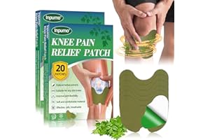 Inpumo Knee Pain Relief Patch 40 PCS, Natural Herbal Relief Patches with Natural Wormwood, Long Lasting Effect, Relieves Muscle Soreness