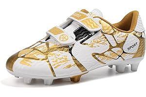 RONILUU Breathable Football Shoes Spikes for Kids Soccer Boots with Cleats Boys Girls Football Boots