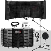Midex PF-43X Set Mikrofon Ses Yalıtım Paneli (69x26cm) Stand Filtre Shock Mount XLR Kablo S&uuml;nger