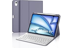 Occtingkind Custodia con Tastiera per iPad Air 11 M2/M3 2024/2025, Cover Protettiva con Tastiera Magnetica Bluetooth, Italiano - Lavanda, Modelli A3266/A3267/A3270/A2902/A2904/A2903