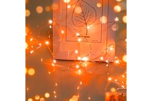 ‎CSHARE cshare Halloween Deko Lichterkette, Herbst lichterkette, 16.4ft/5m 50LEDs Orange Fall Fairy Lichter,Halloween Dekorationen String IP65 wasserdicht Zelt Lichter für kürbis Dach Fenster Party(Orange)