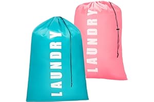VEFTSVY Lot de 2 Sac à Linge Large, Sac Linge Sale, Linge avec Cordon de Serrage, 120L Sacoche à Linge Pliable, Portable Sac Linge Sale Voyage Enfant pour Hôtel Dortoir Voyages