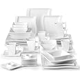 Service De Table Porcelaine Anglaise MALACASA 12 Pièces Bord Doré – Élégance Crème Haut De Gamme