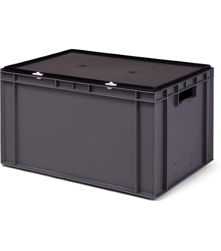 Auer Packaging Contenitore Europeo 80x60x32 Cm, 130L, Grigio, Made In Germany - 5