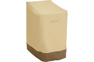 Classic Accessories 78972 Veranda Water-Resistant, Stackable Garden Chair Cover, Pebble/Bark/Earth (64cm)