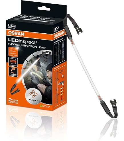 OSRAM LEDinspect HOME MINI 125, Lampada Da Lavoro A LED A Batteria Con 24+3 LED, Gancio E Magnete, Per Garage E Officina