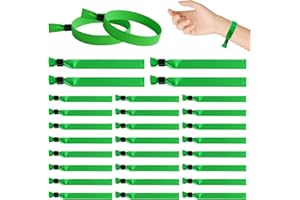 NEEROW 30 Stück Einlassbänder Stoff, Festival Bändchen Grün, Festival Armband 175 x 15mm, Partybänder mit Verschluss für Konzerte Events Partys Schule