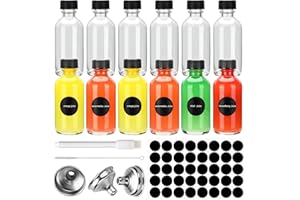 Mkitnvy 60ml Mini Botella Cristal Pequeña, Set de Mini Botellas de Cristal con Tapa, Kit Botes Cristal Pequeños, Frascos de Vidrio para Regalitos Boda, Fiesta, Especias y Mermelada (12 Pcs)