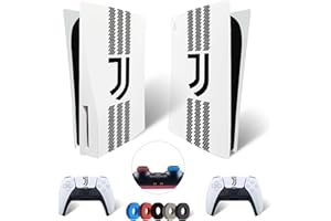 MaD Vision® Extra-Durable Skin Kit per PlayStation 5 (PS5) Disc | Set di Pellicole Adesive in Vinile Opaco per la Console e 2 Controller - per Juventus Design